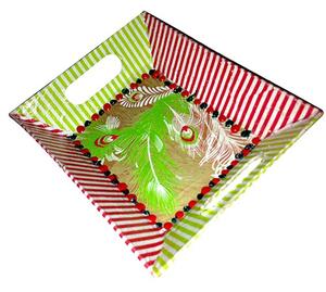 Décopatch Kreatív decoupage tárgy Clairefontaine téglalap alakú tálca 10x12x2,7 cm (AC326O)