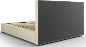 Bézs szövet ágy MICADONI SAGE 160 x 200 cm