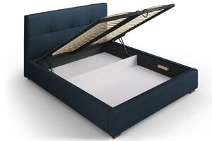 Kék szövet ágy MICADONI SAGE 140 x 200 cm