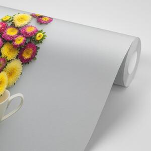 Fotótapéta virágokkal teli csésze