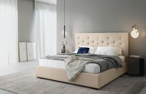 Bézs bársony ágy MICADONI SERI 140 x 200 cm