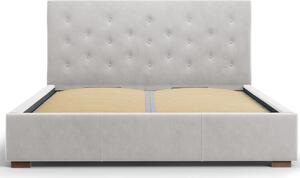 Világosszürke bársony ágy MICADONI SERI 180 x 200 cm