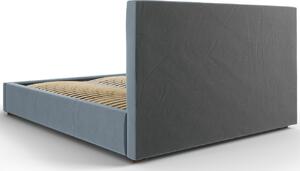 Világoskék bársony ágy MICADONI SERI 160 x 200 cm