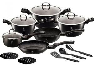 Edénykészlet Berlinger Haus Metallic Black Silver alumínium 15 db-os