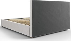 Világosszürke bársony ágy MICADONI SERI 180 x 200 cm