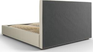 Bézs szövet ágy MICADONI SERI 160 x 200 cm