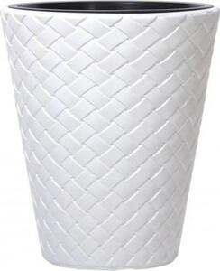 Maceta Baja Con Inserto Blanca 30x35 Cm