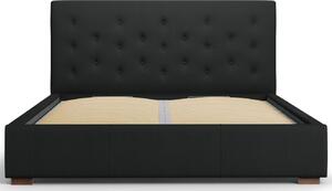 Fekete szövet ágy MICADONI SERI 180 x 200 cm