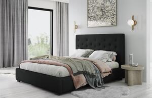Fekete szövet ágy MICADONI SERI 160 x 200 cm