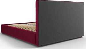 Borvörös bársony ágy MICADONI ARANDA 140 x 200 cm