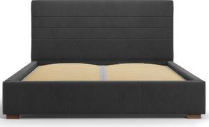 Sötétszürke bársony ágy MICADONI ARANDA 160 x 200 cm