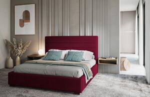 Borvörös bársony ágy MICADONI ARANDA 160 x 200 cm
