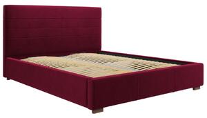 Borvörös bársony ágy MICADONI ARANDA 140 x 200 cm