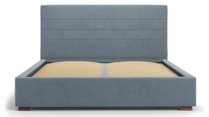 Világoskék bársony ágy MICADONI ARANDA 140 x 200 cm