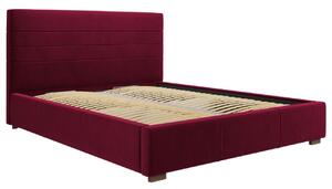 Borvörös bársony ágy MICADONI ARANDA 180 x 200 cm