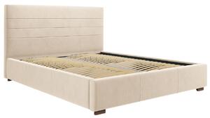 Bézs bársony ágy MICADONI ARANDA 180 x 200 cm
