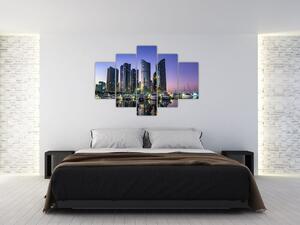 Jachtok és felhőkarcolók képe (150x105 cm)