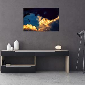 Ejtőernyős a felhőkben képe (90x60 cm)
