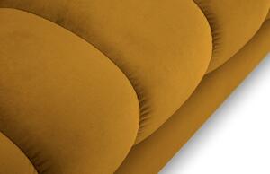 Sárga bársony fotel MICADONI MAMAIA 185 cm arany alappal, bal