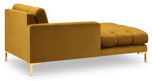 Sárga bársony fotel MICADONI MAMAIA 185 cm arany alappal, bal