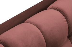 Rózsaszín bársony fotel MICADONI MAMAIA 185 cm arany alappal, eredeti