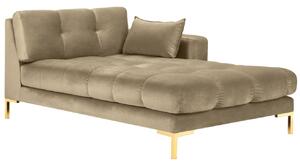Bézs bársony fotel MICADONI MAMAIA 185 cm arany alappal, eredeti
