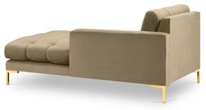 Bézs bársony fotel MICADONI MAMAIA 185 cm arany alappal, eredeti
