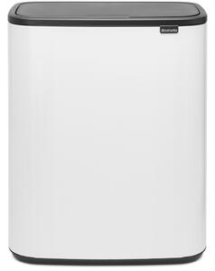 BRABANTIA Bo Touch Bin nyomófedeles hulladékgyűjtő XXL padlón álló műanyag tartály 60L - M méret acél fehér - 223006