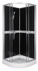 CLASSIC íves zuhanykabin fekete hátfallal + ajándék zuhanytálca
