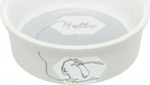 TRIXIE 60736 Kerámia Tál Nyúl 240 ml/ 11 cm Szürke Alapon Színezett, Hello Felíratos Figurás