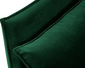MICADONI AGATE 158 cm-es sötétzöld bársony kétüléses kanapé arany alappal