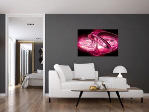 Rózsaszín fraktálos kép (90x60 cm)