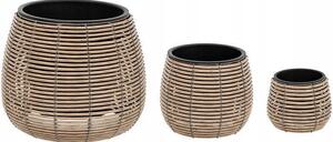 Lote De 3 Macetas "cam" D20 29 45cm Beige