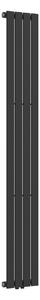 Egyrétegű design radiátor Nore fekete 180x30cm, 598W
