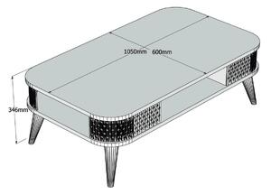 Design dohányzóasztal Baina 105 cm tölgy utánzata