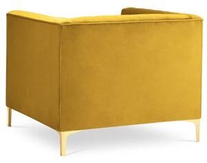 MICADONI ANNITE sárga bársony fotel, arany alappal