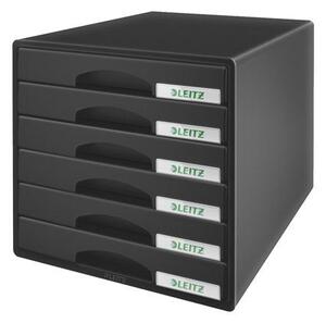 Leitz Plus irattartó műanyag 6 fiókos fekete(52120095/E52120095)