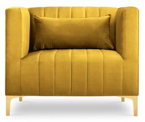 MICADONI ANNITE sárga bársony fotel, arany alappal
