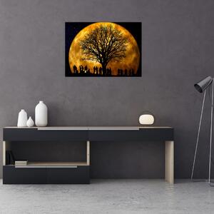 Holdok és sziluettek képe (70x50 cm)