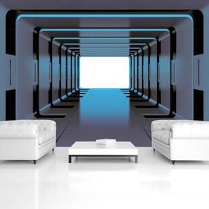Fotótapéta - Kék 3D-s alagút (152,5x104 cm)