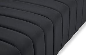 Sötétszürke bársony háromszemélyes kanapé MICADONI ANNITE 220 cm fekete talppal