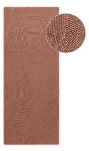 Terrakotta színű kézi szövésű gyapjú futószőnyeg 80x200 cm Calmio – Hanse Home