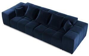 Királykék bársony moduláris háromszemélyes kanapé MICADONI MARGO 340 cm