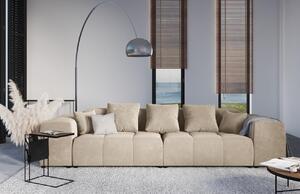 Bézs bársony moduláris háromüléses kanapé MICADONI MARGO 340 cm