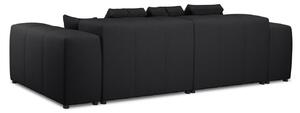 Fekete szövet moduláris háromüléses kanapé MICADONI MARGO 340 cm