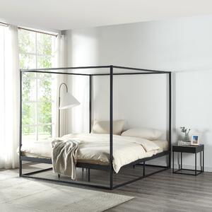 Baldachinos ágy Kristianstad fém 180x200 cm fekete