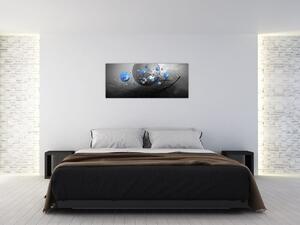 Kék absztrakt gömbök képe (120x50 cm)