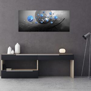 Kék absztrakt gömbök képe (120x50 cm)