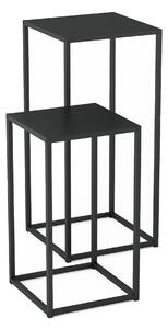 Oszlop alakú kisasztal szett Åseral 2-részes fekete