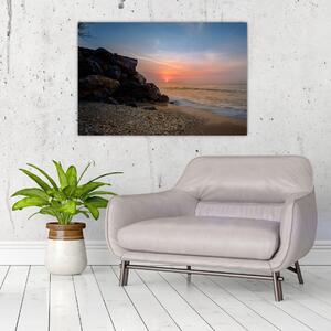 A tengerparton található naplemente képe (90x60 cm)